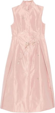 Shiatzy Chen Scape-of-Curve embroidered coat - women - Mulberry Silk/Mulberry Silk/Mulberry Silk - 40 - Pink