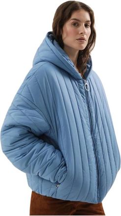 1989 STUDIO Puffer Cropped Jacket - Dames - Winterjassen - Blauw - S - Leer - Jassen