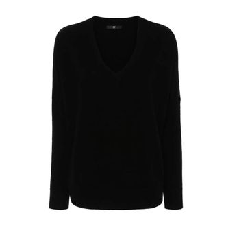 Max & Moi Stella Pullover - Dames - V-hals truien - Zwart - XS - Kasjmier - Truien & Vesten
