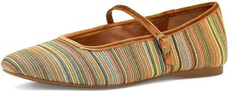 Birdies Hummingbird Mary Jane Grosgrain Womens Dress Flat Shoes Tan Stripe Grosgrain : 9.5 M, Leather/Polyester/Rubber