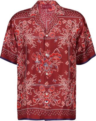 Gucci Disco floral-print silk shirt - men - Silk - 46 - Red