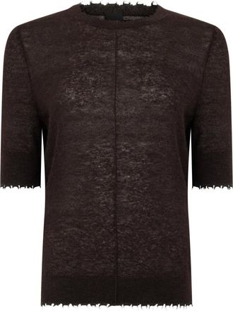 Pinko Pinko, Truien & Vesten, Dames, Bruin, S, Wol, Korte mouw shirt