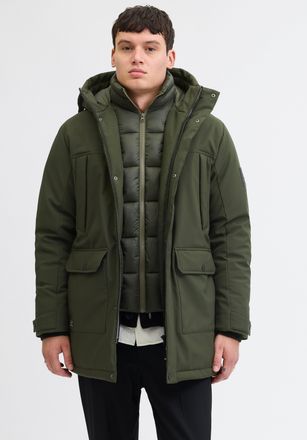 Jack & Jones Parka JACK & JONES JJFINN SOFTSHELL PARKA, Herren, Gr. XS, rosin, Web, Obermaterial: 100% Polyester, unifarben, regular fit normal, Jacken Parka