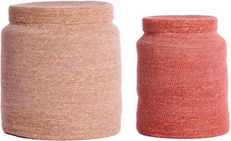 Light & Living Conjunto De Cestas Light&living Betania Rosa Claro Y Rosa De