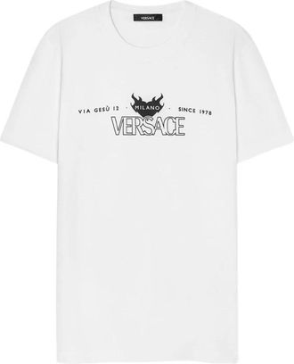 Versace Logo T-Shirt - Heren - T-shirts - Wit - L - Katoen - Tops