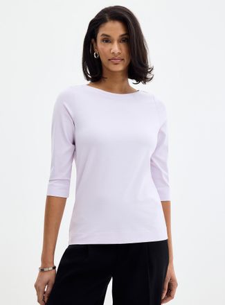 Contemporaine Womens SUPIMA cotton boat-neck T-shirt