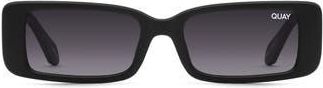 Quay Australia Art School 36mm Rectangle Sunglasses in Matte Black /Smoke at Nordstrom Rack