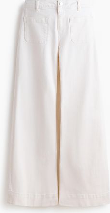 H&M Wide High Waist Jeans - Elfenbein