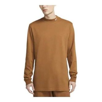 Nike AS M NL LS MOCK NECK SHIRT Brown White DX5869-270
