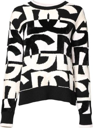 Dolce & Gabbana Luxe Logo Print Pullover Sweater - Dames - Ronde hals truien - Veelkleurig - S - Nylon - Truien & Vesten