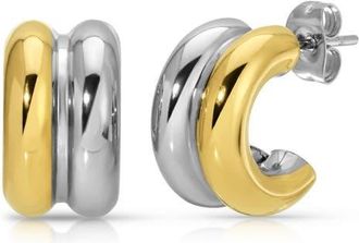 Kozakh Mini Blunt Mixed Hoop Earrings in Gold at Nordstrom