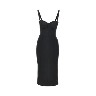 Dolce & Gabbana Stretch satin midi dress Woman 40