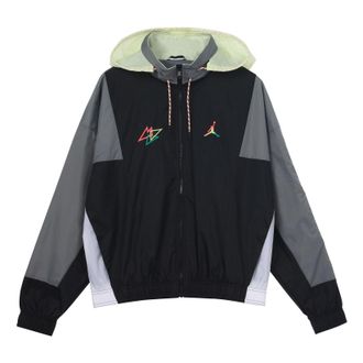 Nike Jordan Mens Air Jordan Sport Dna Embroidered Logo Colorblock Sports Woven Jacket Autumn Black DN3404-011