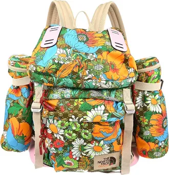 Gucci Gucci X The North Face Flap Printed Nylon Multicolour Canvas Backpack Bag (Pre-Owned)