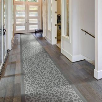Runrug Hallway Carpet Runner Rug - Soft & Comfy, 9mm - Rosette in Grey | Size: 60 cm x 390 cm