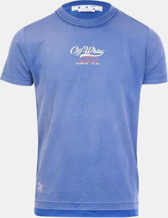 Off-white Mens Off White Wave Off Raw Slim T-Shirt in Purple Cotton - Size X-Small