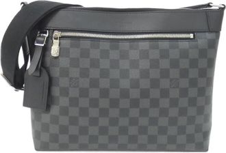 Louis Vuitton Dark Gray Graphite Coated Canvas Shoulder Bag (Pre-Owned)