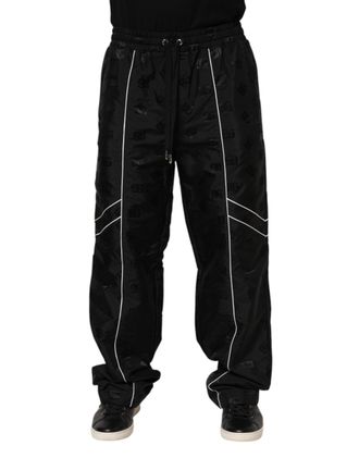 Dolce & Gabbana Mens Black Cotton Straight Jogger Sweatpants Pants Silk Elastane