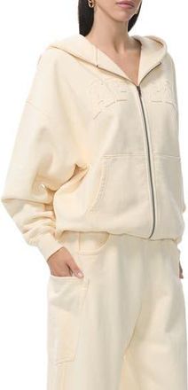 AFRM Cameron Cotton Zip Hoodie in Vintage White at Nordstrom Rack, Size X-Large