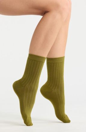 Nordstrom Ribbed Dress Socks in Olive Capulet at Nordstrom, Size 9