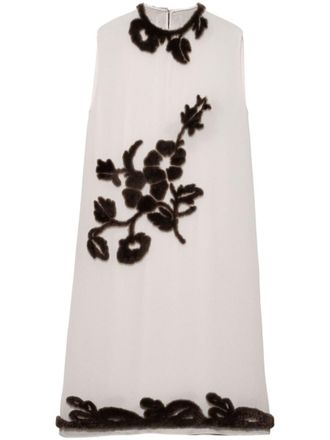 Prada Embroidered Georgette Dress