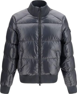 Moose Knuckles Gray Nylon Mens Bomber