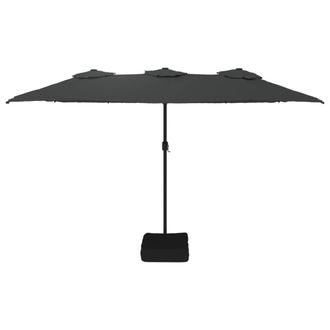 Berkfield Home Elegant Double-Head Parasol Anthracite 449x245 cm in Dark Grey