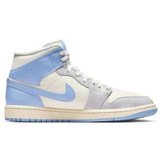 Nike Jordan Womens AJ 1 Mid - Basketball Shoes Psychic Blue/Neutral Grey/Sail Size 10.0