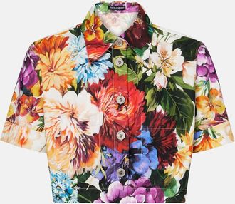 Dolce & Gabbana Camicia cropped in cotone con stampa floreale