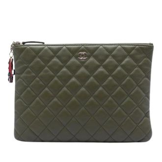 Chanel Pre-owned Clutches, female, Green, Size: ONE SIZE Pre-owned Vintage Clutch