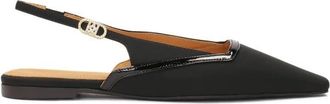 Kazar Zwarte platte pumps met verlengde voorkant - Dames - Ballerinas - Zwart - 36 EU - Schoenen