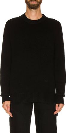 Frame Denim Crew Neck Sweater Top In Noir