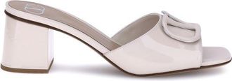 Valentino Garavani Beige Calf Leather Bos Taurus Flat Womens Sandals