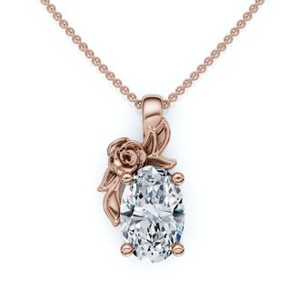 Pompeii3 1Ct Oval Diamond Pendant 14k Gold Lab Grown Necklace