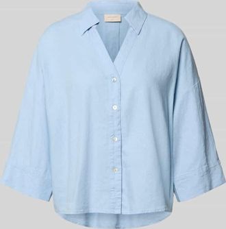 Freequent Boxy Fit Bluse mit V-Ausschnitt Modell Lava in Hellblau, Gr&ouml;&szlig;e XXL