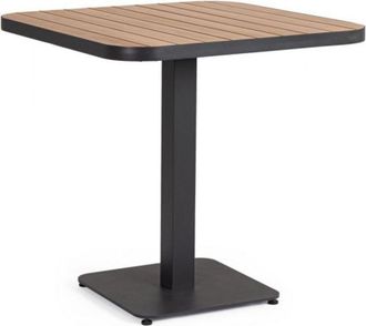 Konte Design Mesa efecto madera y estructura aluminio antracita 75x75 cm