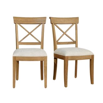 Robin des Bois Juego de 2 sillas de roble macizo y lino premium lino