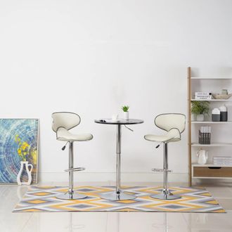 vidaXL Vidaxl - Taburetes De Cocina 2 Unidades Cuero Sint&eacute;tico Color Crema