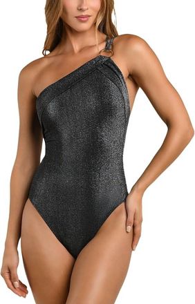 L'agence Karmin Sparkle One Piece Swimsuit In Black