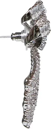 Self Portrait Womens Earrings, Crystal Bow, Silver