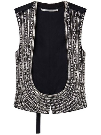 Stella McCartney Canotta con cristalli - Nero