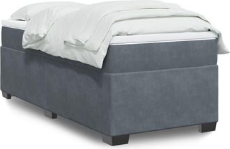 vidaXL Cama Box Spring Con Colch&oacute;n Terciopelo Gris Oscuro 100x200 Cm Vidaxl