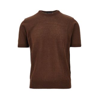 Drumohr Linen-blend knitted T-shirt Man 52