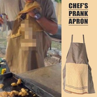 OEM Thijox, Delantal Divertido De Broma Para Chefs, Ajustable Y Lavable, Disfraz Creativo Con Toalla Para Uso P&uacute;blico, Asar A La Parrilla Y Hornear