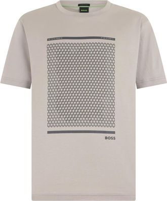 HUGO BOSS TS Tour Print T-shirt - Heren - T-shirts - Beige - M - Katoen - Tops