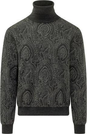Etro Roma Gebreide Coltrui - Heren - Coltruien - Grijs - XL - Truien & Vesten