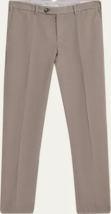 Brunello Cucinelli Mens Cotton Straight Leg Flat-Front Pants
