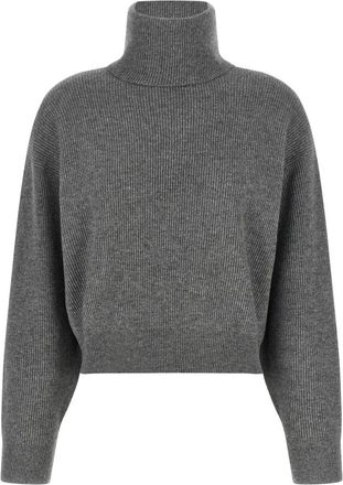 Brunello Cucinelli Monili Turtleneck Trui - Dames - Coltruien - Grijs - XS - Wol - Truien & Vesten