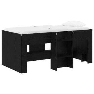 vidaXL Marco De Cama Alta Para Ni&ntilde;os 2 Pcs Roble Negro Vidaxl