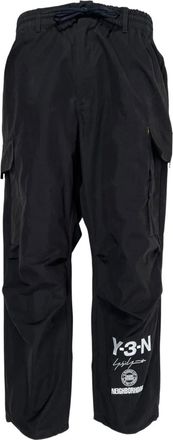 Yohji Yamamoto x Neighborhood logo-print cargo-pocket trousers - Black